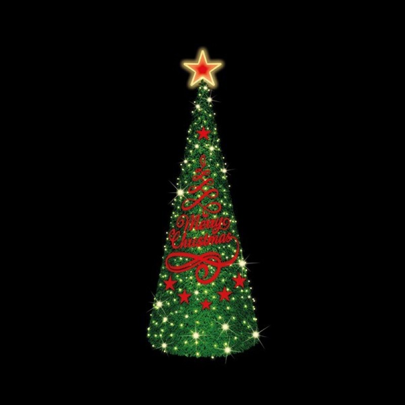 PROFESSIONAL DESIGN, CHRISTMAS TREE 3D, WARM WHITE LED ROPE LIGHT, WARM WHITE LED, 350x120cm, IP65 600-23450