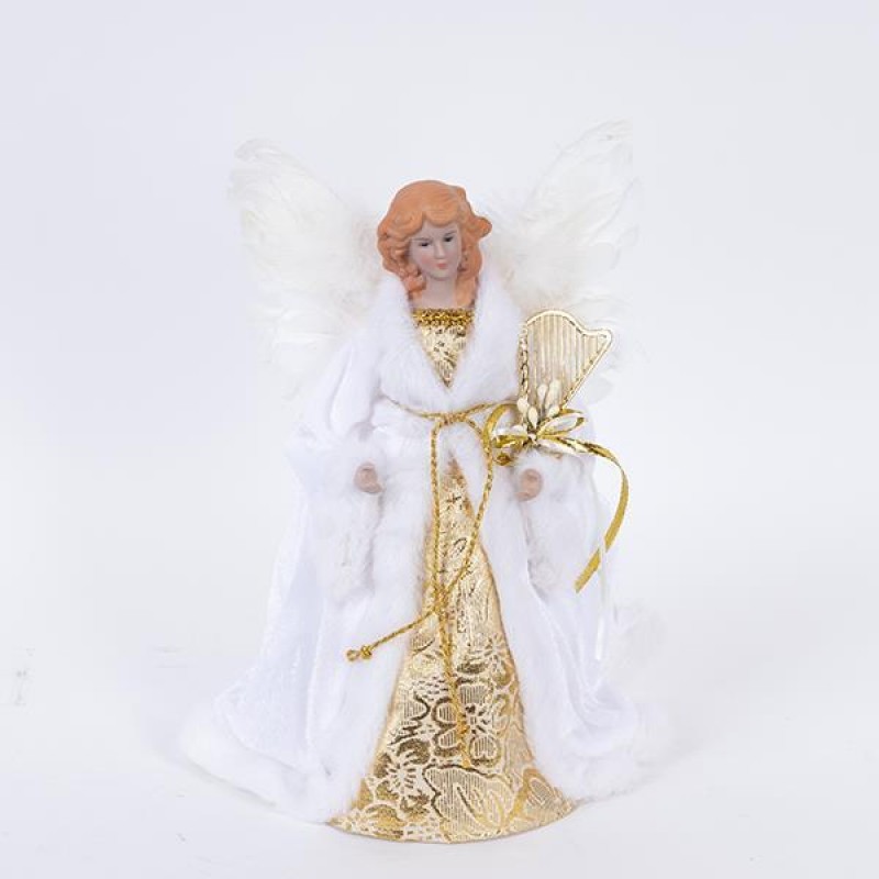TOP TREE, ANGEL, WHITE-GOLD, 35cm 600-46631