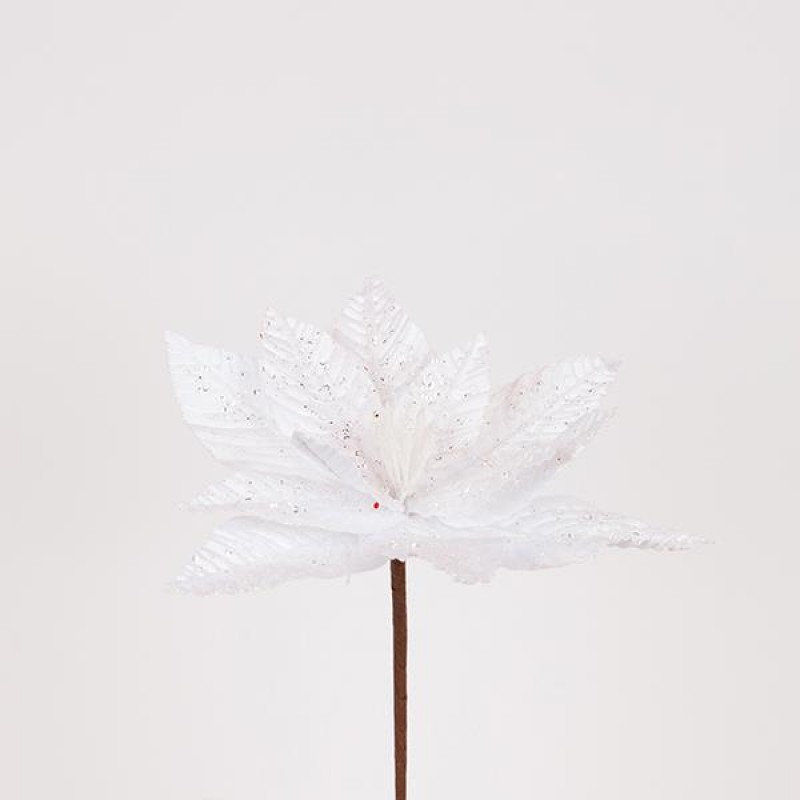 WHITE FLOWER, WITH WHITE BEADS, 27x15cm 600-47507