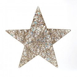 STAR WITH CHAMPAGNE THREAD AND IRIDESCENT LITTLE STARS, 70cm 600-48050