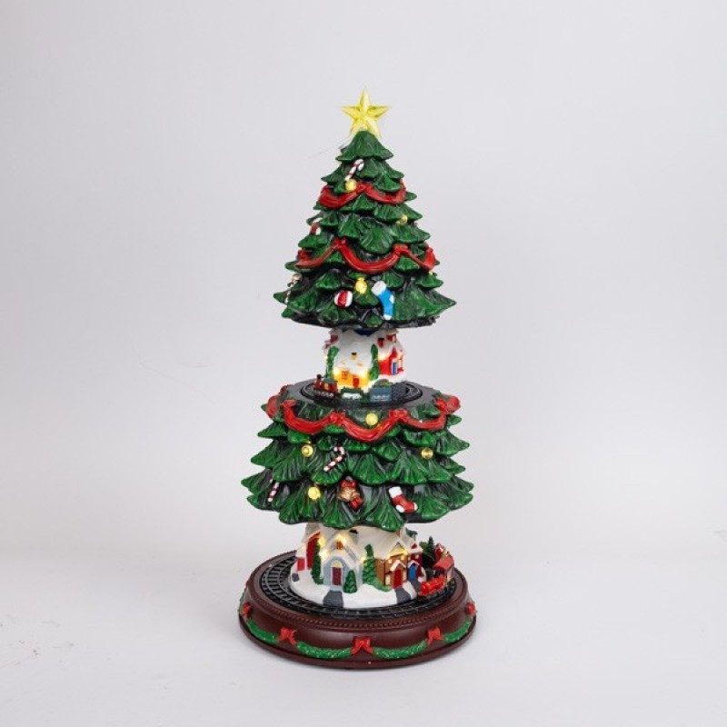 CHRISTMAS TREE THAT GOES UP AND DOWN, WITH MUSIC, MOVEMENT, AND LIGHT, WITH TRANSFORMER, 23.5x23.5x45.5cm 600-48077