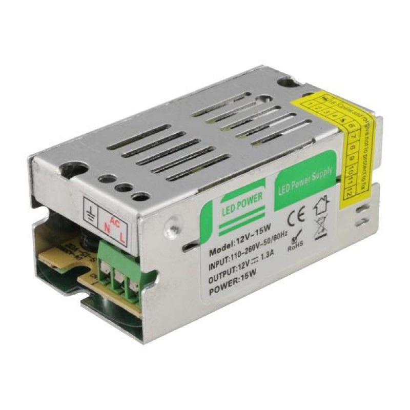 ЗАХРАНВАЩ БЛОК ЗА LED ЛЕНТА 12V DC 15W IP20 ЗАХРАНВАЩ БЛОК ЗА LED ЛЕНТА 12V DC 15W IP20