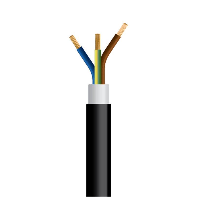 КАБЕЛ NYY-J 3X4MM² ЧЕРЕН (50М/РОЛКА)