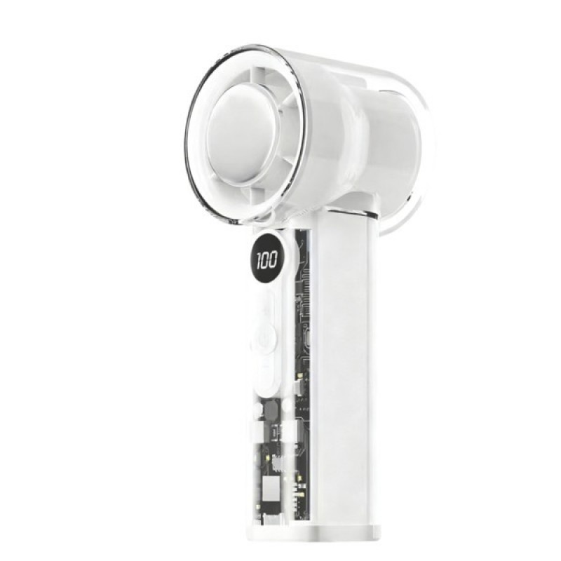 HAND FAN WITH ICE COOLING RECHARGEABLE Φ6 WHITE-TRANSPARENT 300-20556 HAND FAN WITH ICE COOLING RECHARGEABLE Φ6 WHITE-TRANSPARENT 300-20556