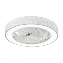KIDS DECORATIVE CEILING FAN WHITE-GRAY Φ50 15W DC MOTOR WITH LED LIGHT 41W AND REMOTE CONTROL 300-25087